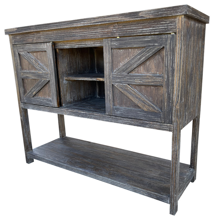 Barn Door Accent Console  Brown   Farmhouse   Console Tables   by Jackson  ampCo.  Houzz