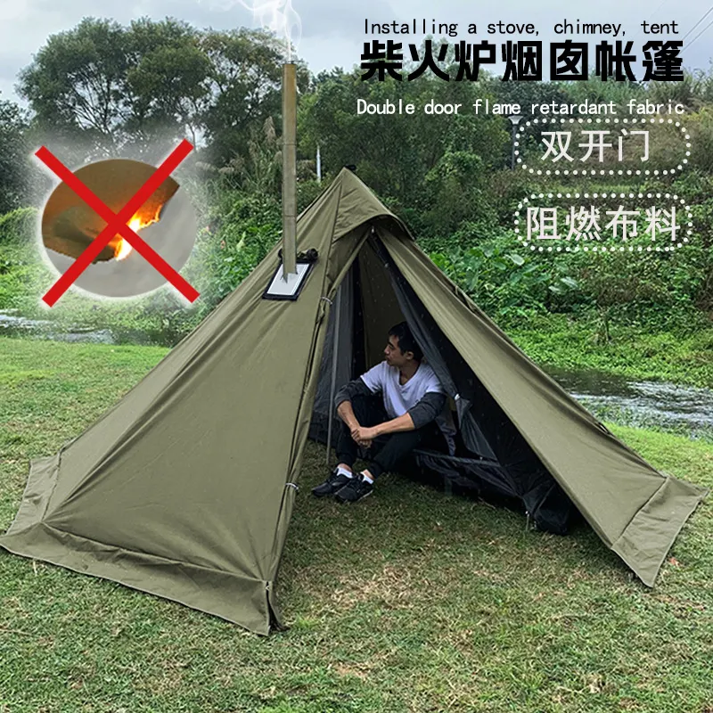 Outdoor Ultralight Pyramid Tent Camping Complete Teepee other Tent for Adults Waterproof Double Layer Large gear Tipi