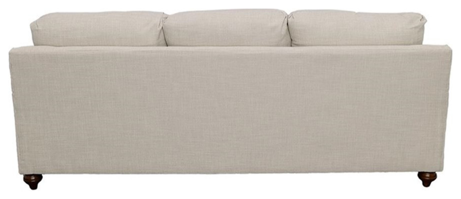 Coaster Glenn Transitional Fabric Upholstered Cushion Back Sofa Light Gray   Traditional   Sofas   by Homesquare  Houzz