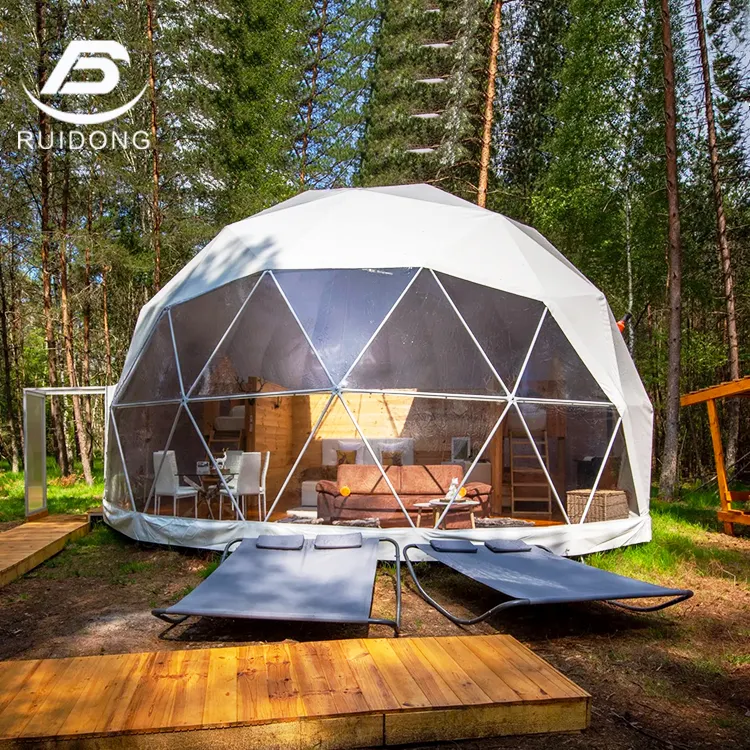 12m Diameter High Quality Camping  Glamping Hotel Dome Tent Waterproof With bedrooms