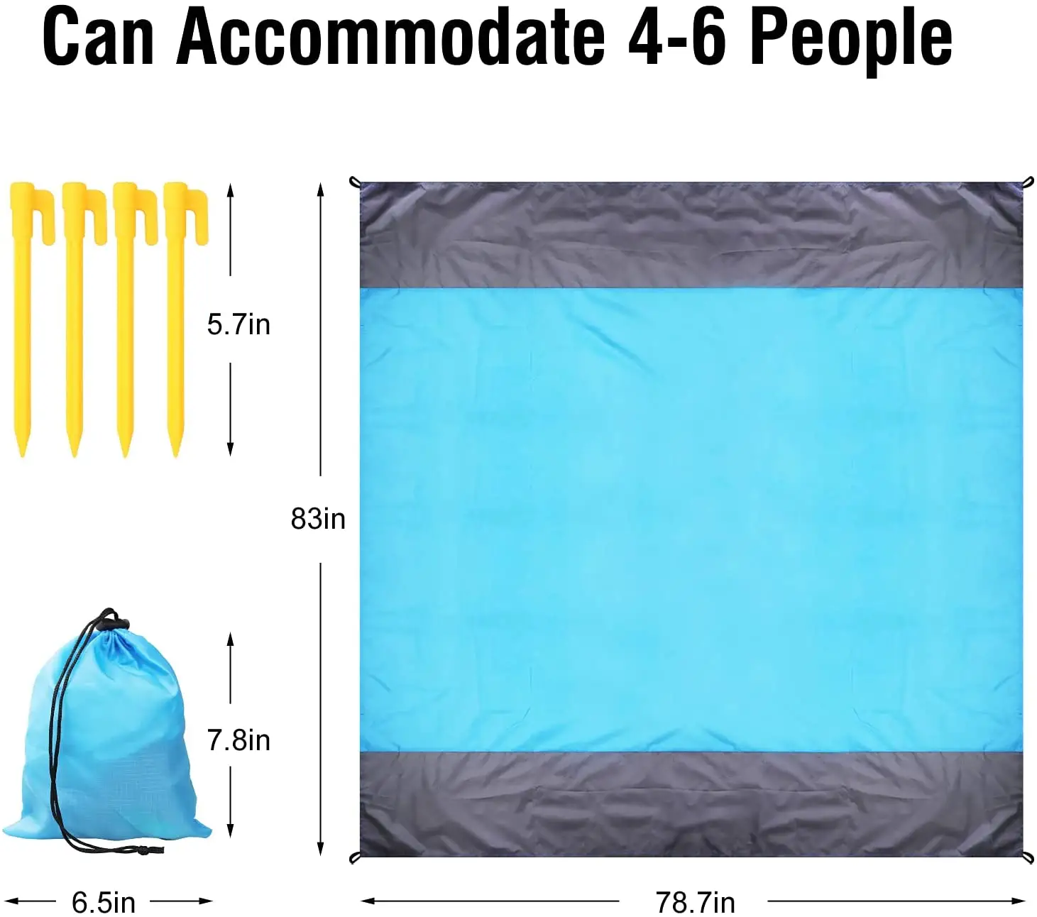 Oversized Portable outdoor Sand proof Beach Mat  picnic Beach Blanket for Travel  Camping  Hiking