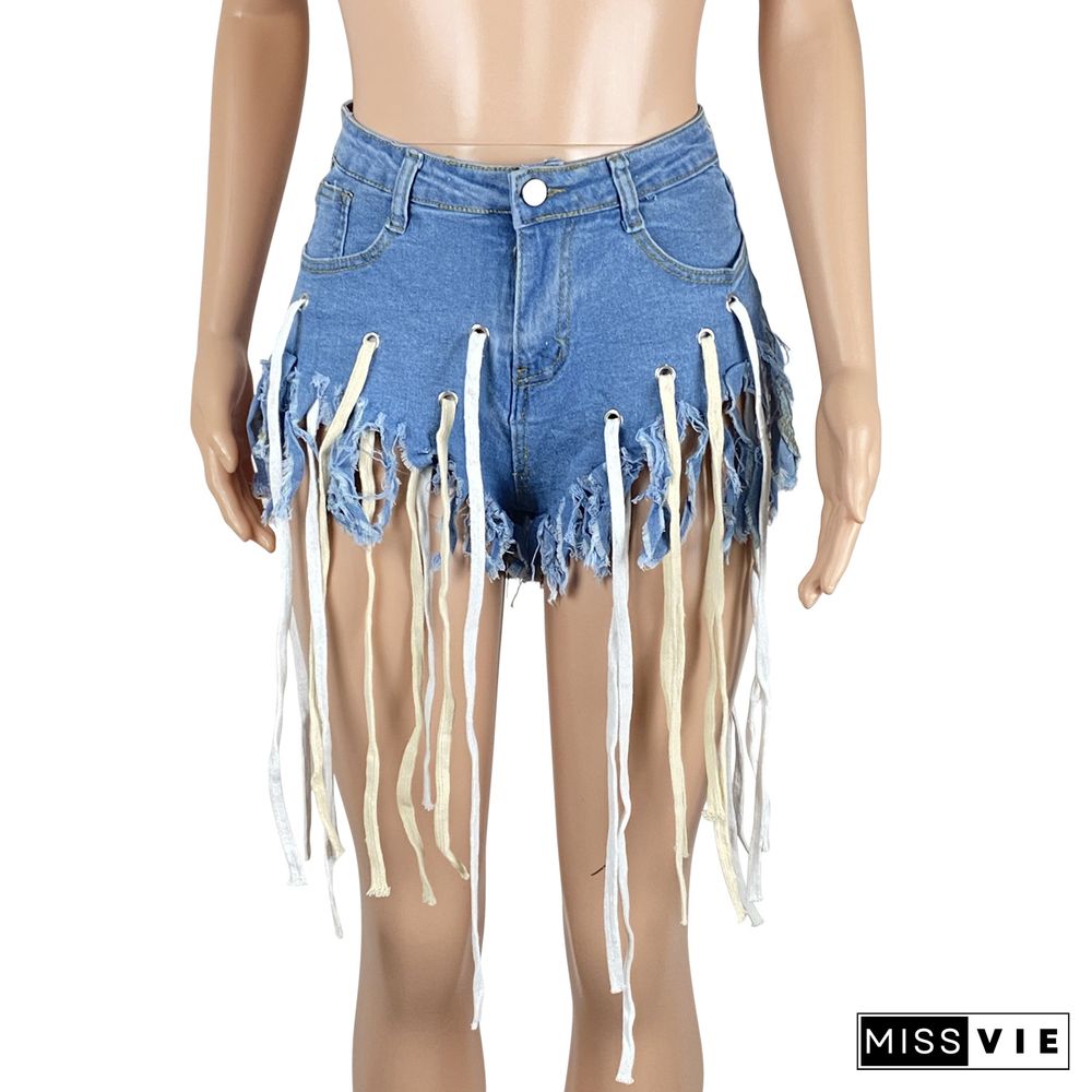 Fashion Sexy String Denim Shorts