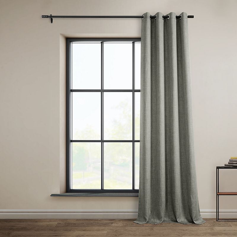 EFF Faux Linen Grommet Room Darkening Window Curtain