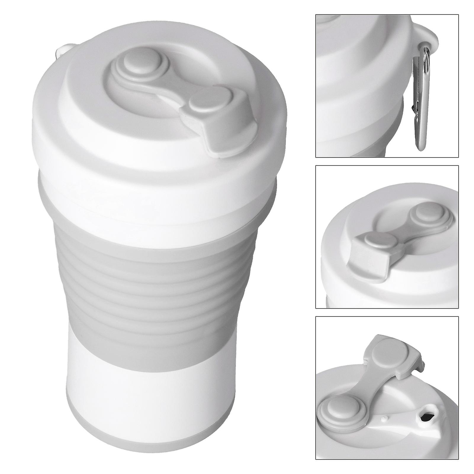 Collapsible Travel Cup Portable Silicone Folding Cup Expandable Drinking Cup Leakproof Pocket Coffee Mugs for Outdoor officeGray