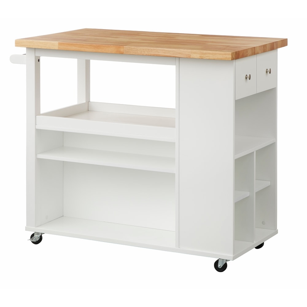 angelo:HOME Kitchen Island/Cart - Boston (White)