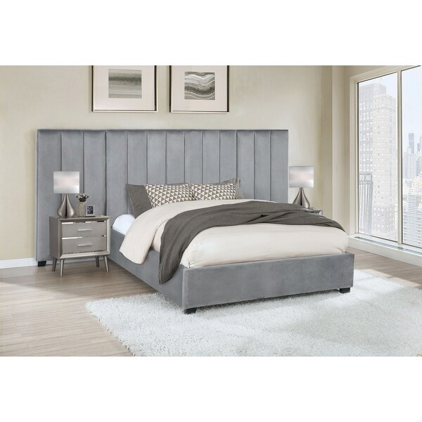 Coaster Furniture Arles Grey Vertical Channeled Tufted Wall Bed Panel - - 32247794