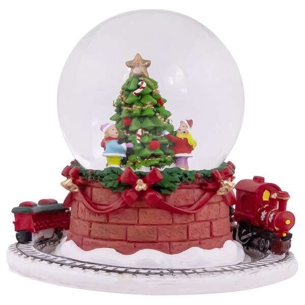 Christmas Tree with Revolving Train Musical Snow Globe