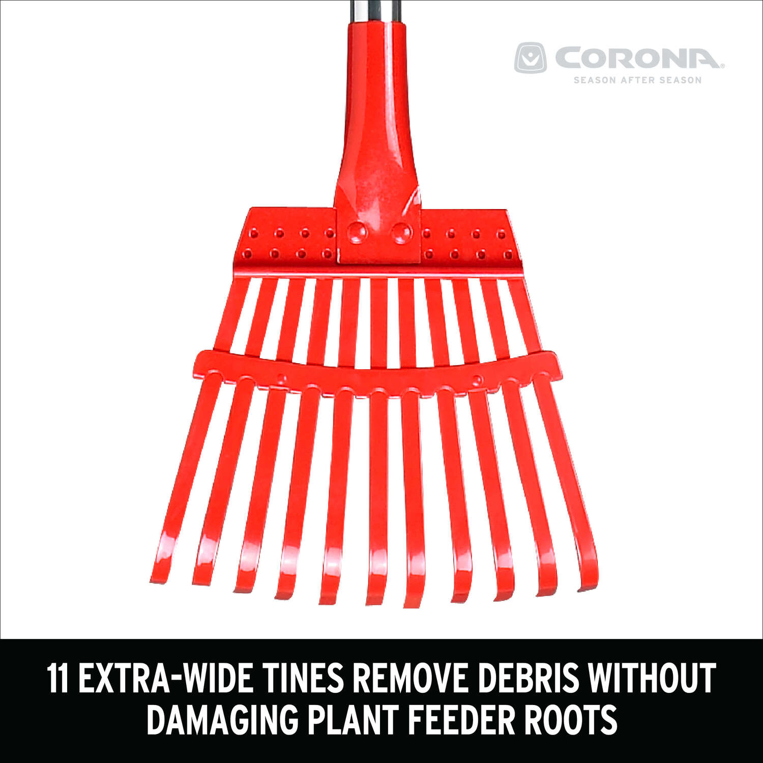 Corona 62 in. 11 Tine Steel Shrub Rake Aluminum Handle