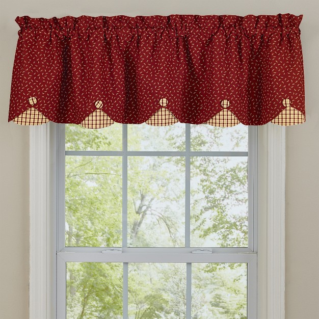 Park Designs Red Apple Jack Scallop Valance 58 x27 x27 l