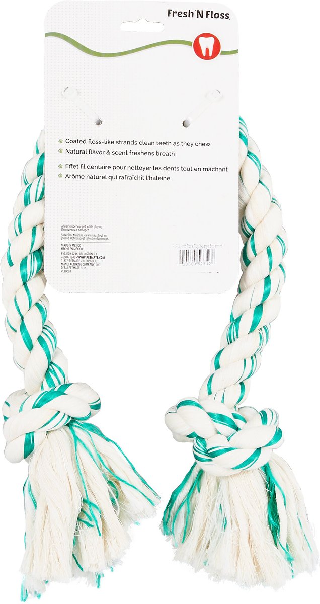 Booda Fresh N Floss Spearmint 3-Knot Rope Dog Toy