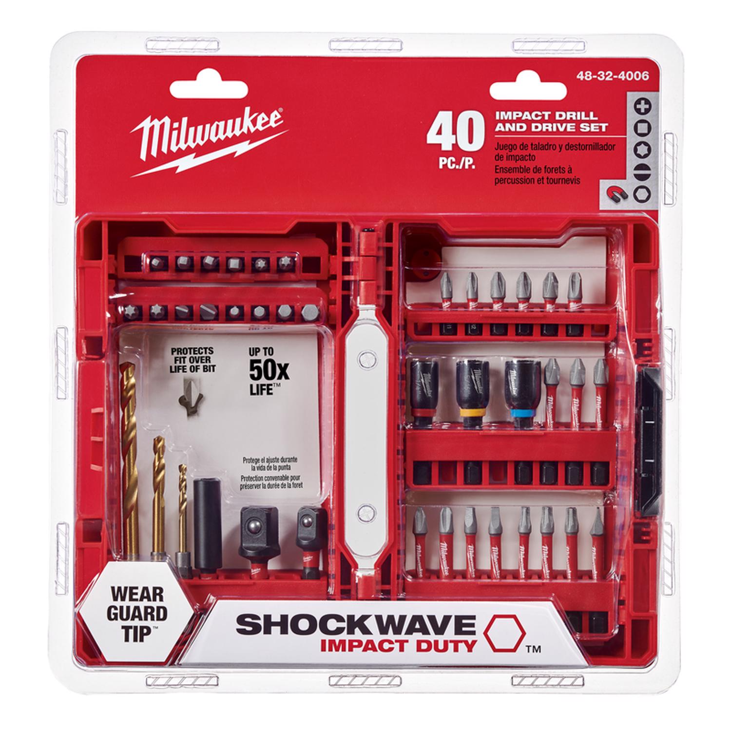 MW Shockwave Assorted Screwdriver Bit Set Steel 40 pc