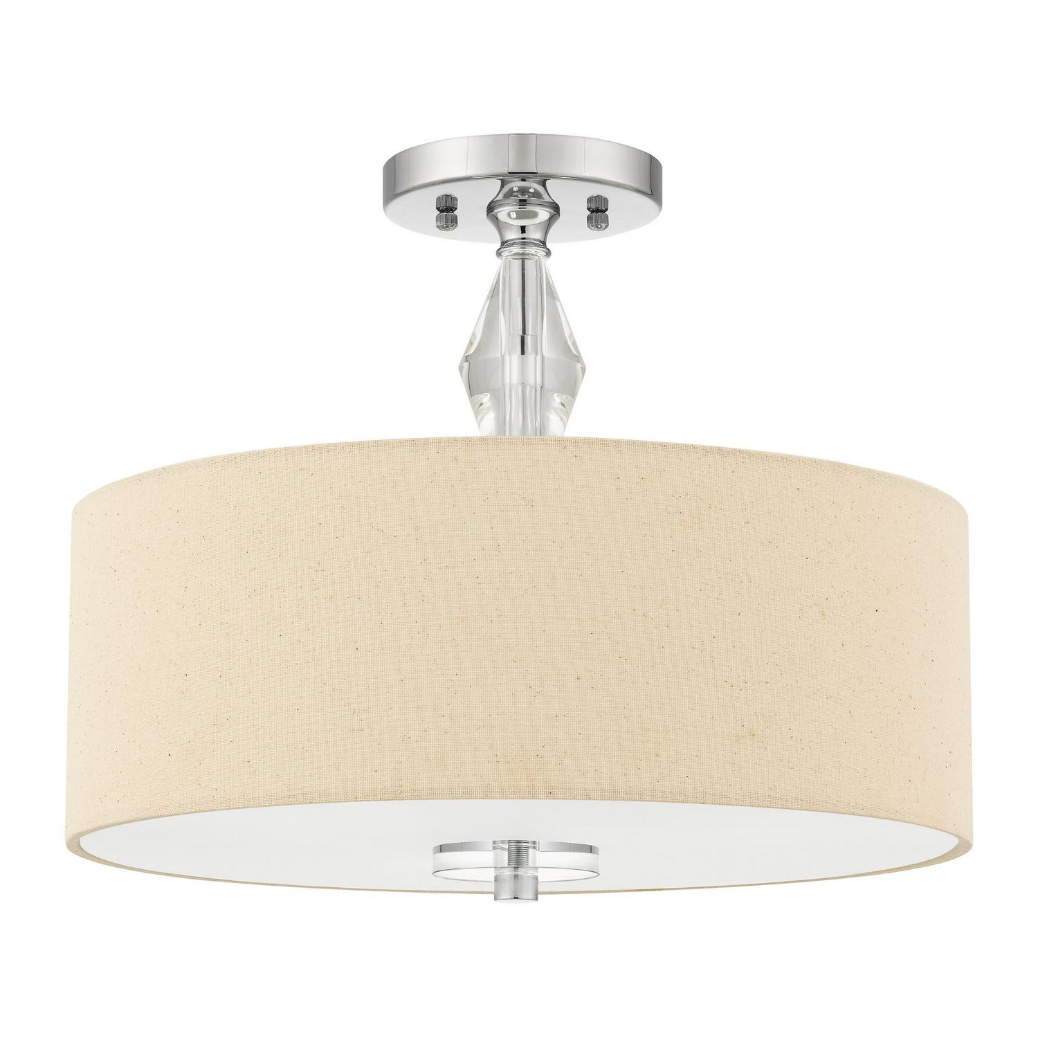 Ashley Harbour Trismen 3-Light Polished Chrome Semi-Flush Mount