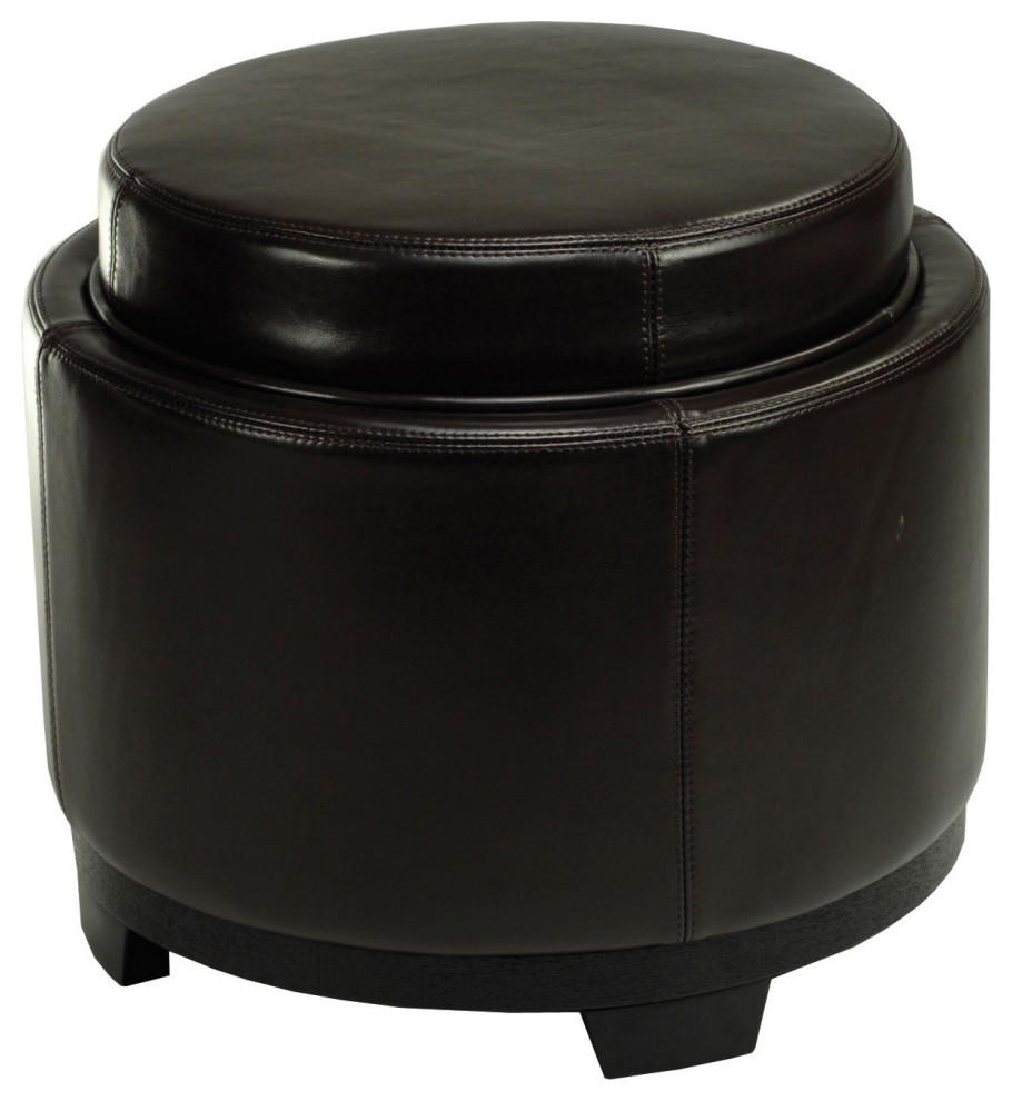 Tad Storage Tray Ottoman Brown   Transitional   Footstools And Ottomans   by V.S.D Furniture  Houzz