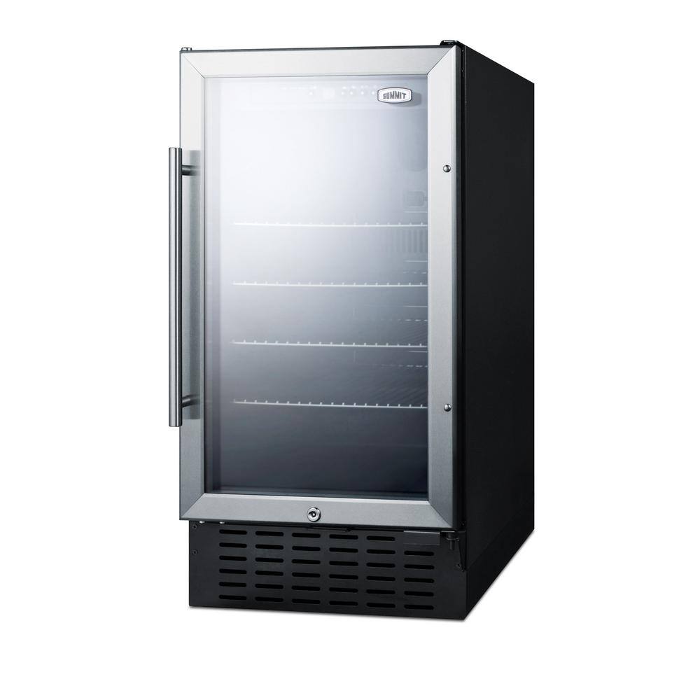 Summit Appliance 18 in. 2.7 cu. ft. Mini Refrigerator with Glass Door in Black SCR1841BADA