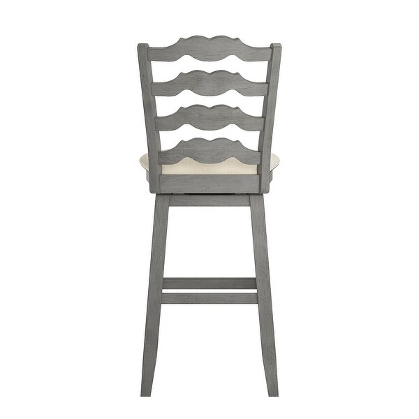 Sheena French Ladder Back Bar Height Swivel Stool， Antique White