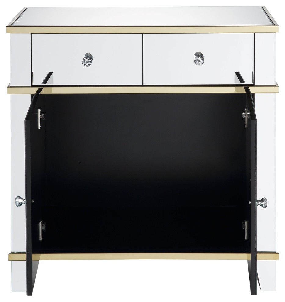 ACME Osma Console Table  Mirrored and Gold   Contemporary   Console Tables   by Acme Furniture  Houzz