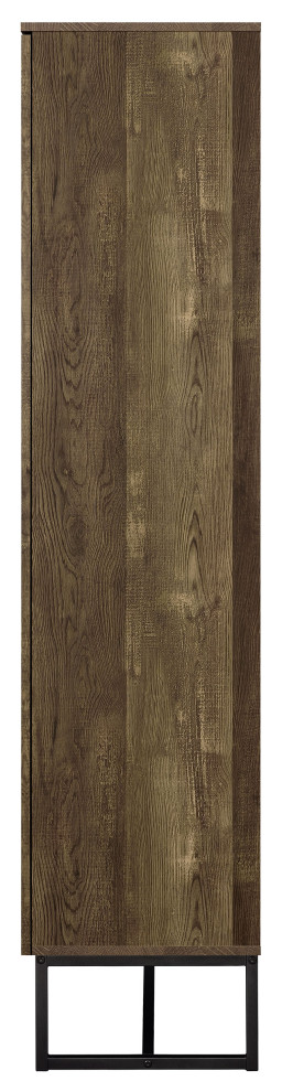 Carolyn 2 door Accent Cabinet Rustic Oak and Gunmetal Tall Accent Cabinet   Modern   Accent Chests And Cabinets   by Modon  Houzz