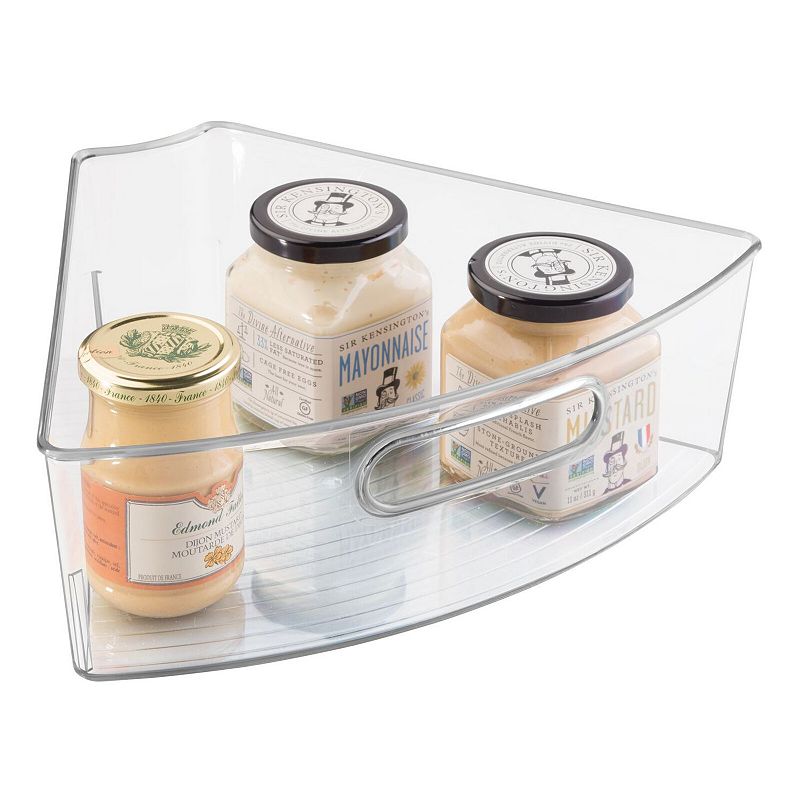 mDesign Lazy Susan Kitchen Food Storage Organizer Bin， 1/6 Wedge