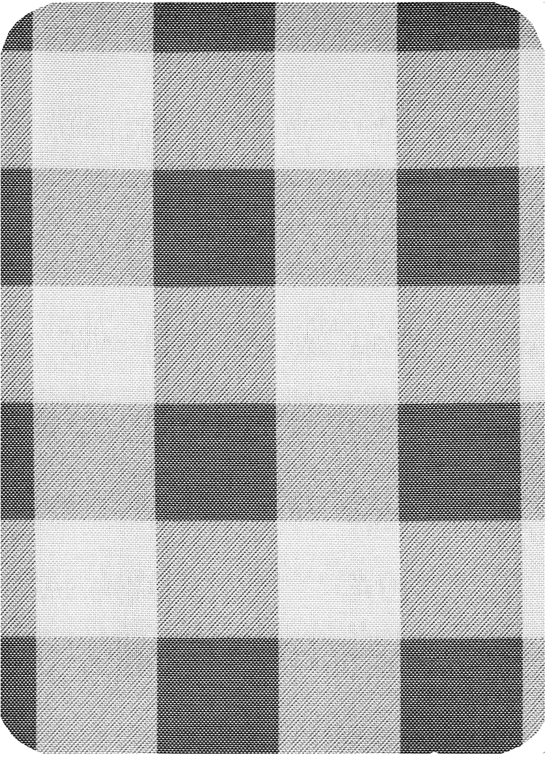 Newbridge Gray Buffalo Cottage Check Print Fabric Tablecloth, Buffalo Plaid Wrinkle Free, Water and Stain Resistant Heavy Weight Tablecloth, 52” x 52” Square