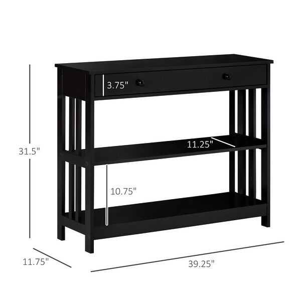 HOMCOM Console Table with Drawers and 2 Shelves Modern Sofa Table for Entryway Living Room Bedroom