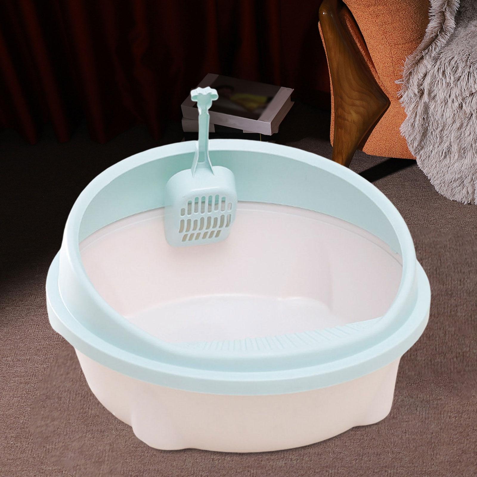 Cat Litter Box Portable High Sided Semi Enclosed Bedpan Cat Sandbox Cat Litter Container Privacy Kitten Toilet for Indoor Cats Cats Kittens green