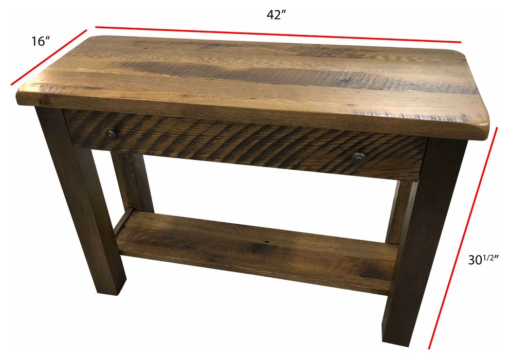 Foxfield Reclaimed Sofa Table   Rustic   Console Tables   by Rustic Red Door Company  Houzz