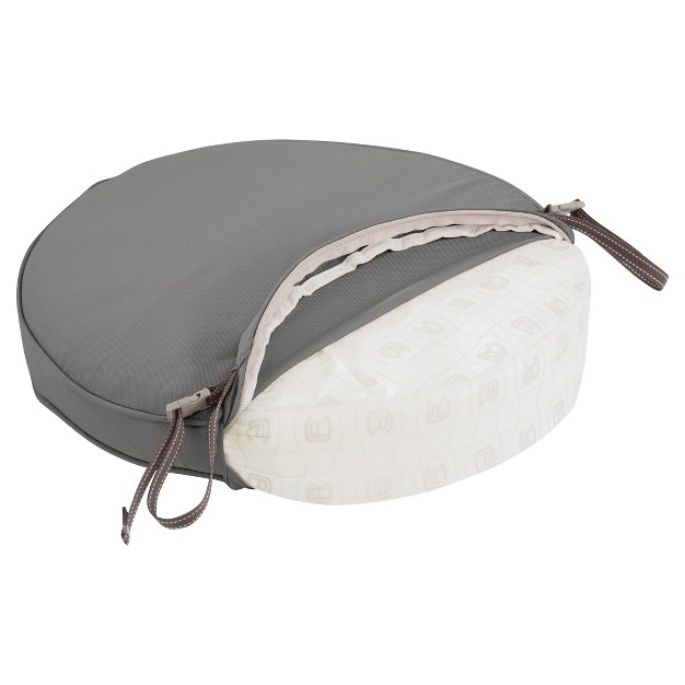 X 15 quot X 2 quot Montlake Fadesafe Round Patio Dining Seat Cushion Set Light Charcoal Gray Classic Accessories