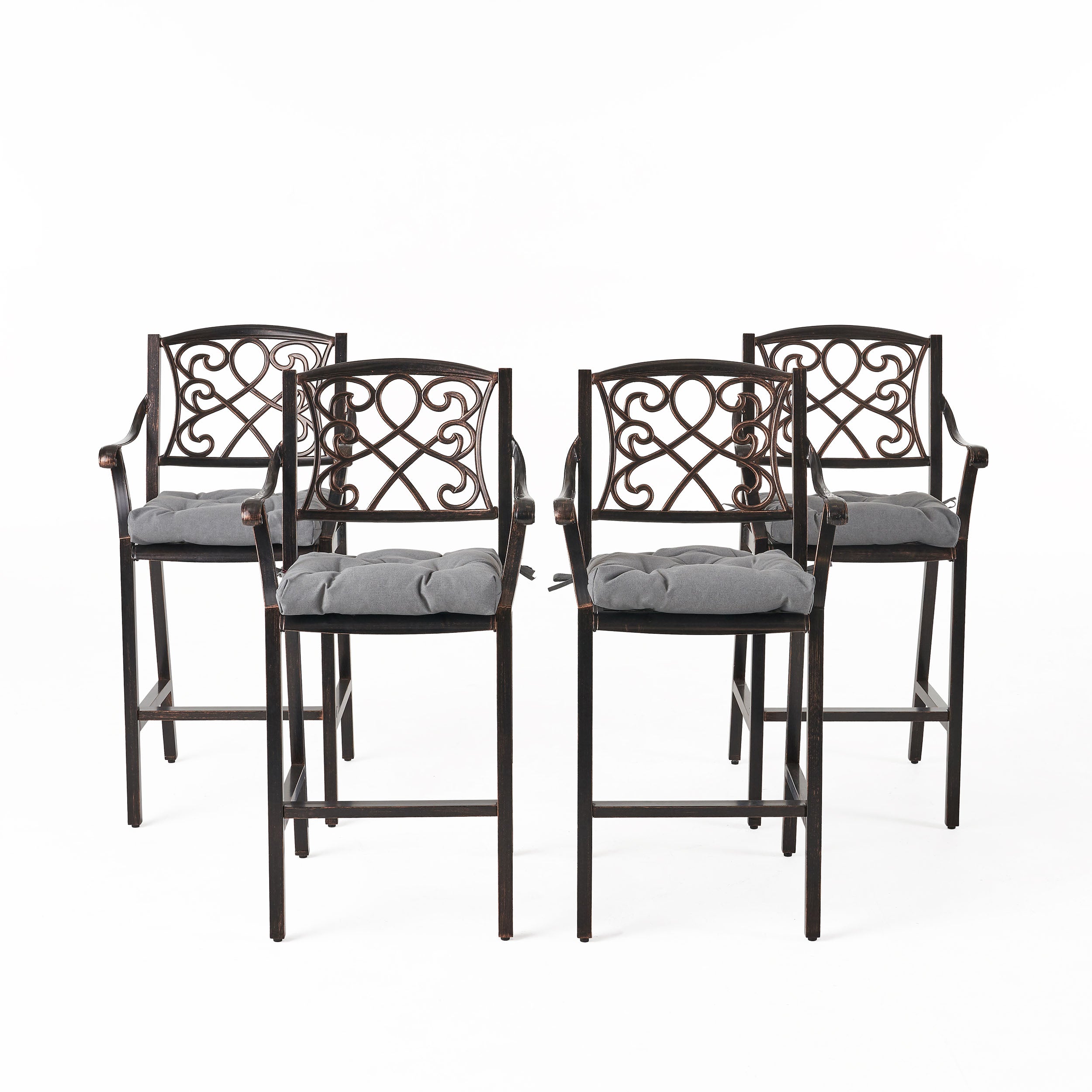 Sibyl Outdoor Barstool with Cushion (Set of 4)