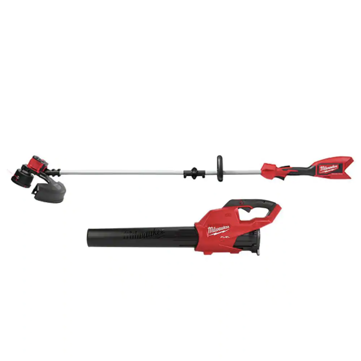 Milwaukee M18 18V Lithium-Ion Brushless Cordless String Trimmer with M18 FUEL 18V Lithium-Ion Brushless Blower， 2-Tool (2828-20-2724-20)