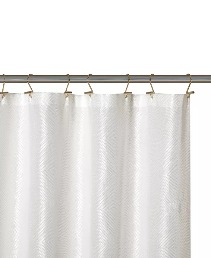 Style Nest White Diamond Texture 14 Pc Shower Curtain Set