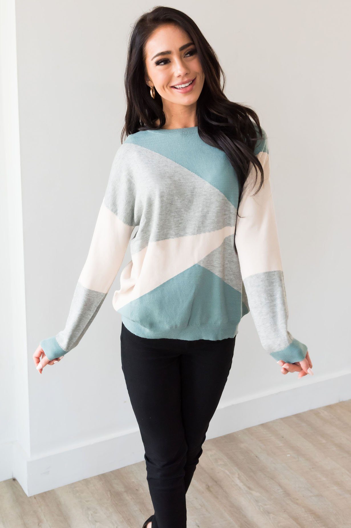 Got Your Back Geometric Block Sweater