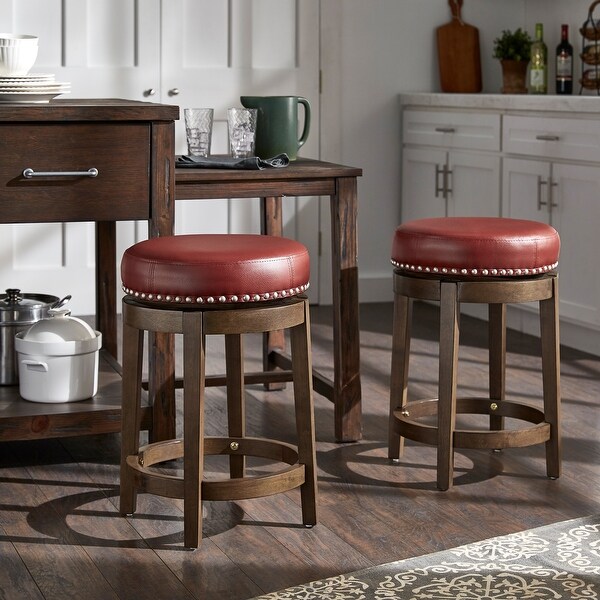 Westby Vinyl Backless Swivel Stools (Set of 2) by iNSPIRE Q Classic