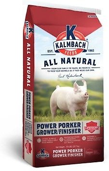 Kalmbach Feeds Power Porker Grower and Finisher Pig Feed， 50-lb bag