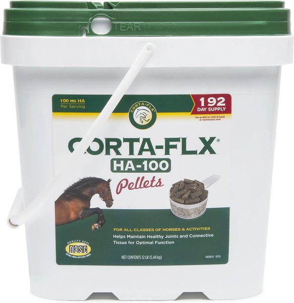 Corta-Flx HA-100 Pellets Joint and Connective Tissue Support Horse Supplement， 12-lb bucket