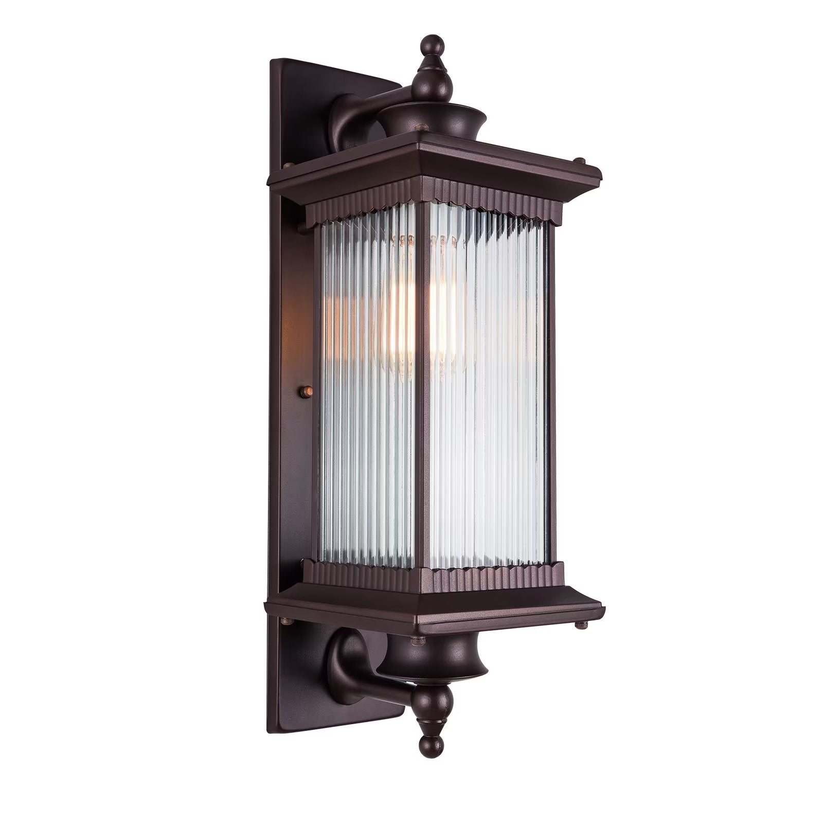 Waterproof Outdoor Wall Lanterns Sconces, Garage Patio Front Porch Exterior Wall Lamp with Seeded Glass Shade E27 Base Hardwired Installation