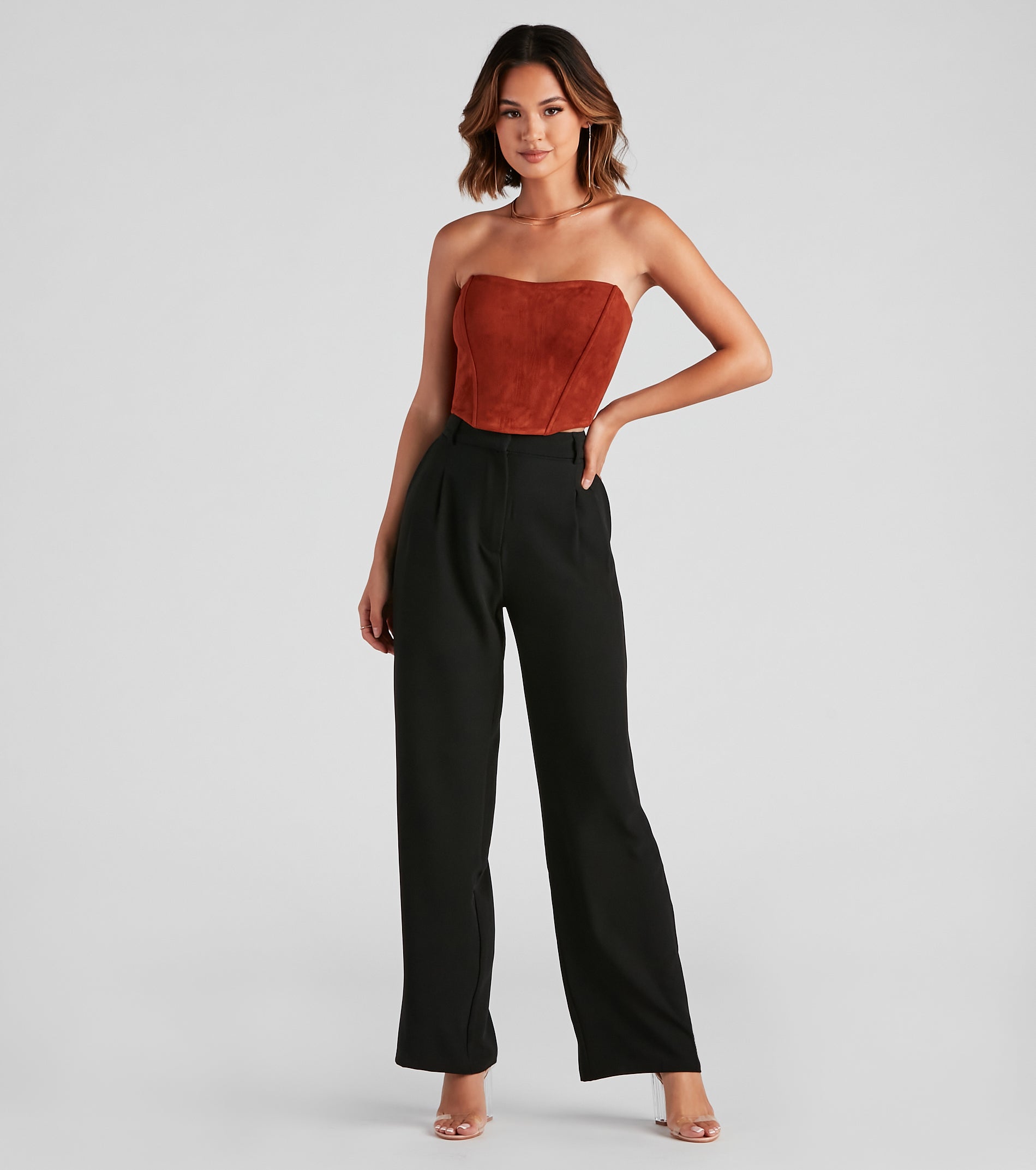 Chic Crepe Boyfriend Trouser Pants