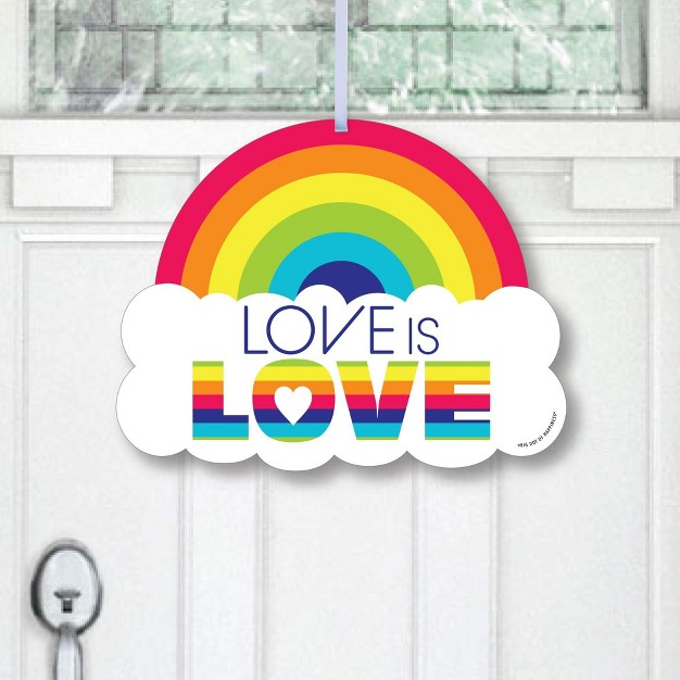 Big Dot Of Happiness Love Is Love Pride Hanging Porch Rainbow Party Outdoor Decorations Front Door Decor 1 Piece Sign