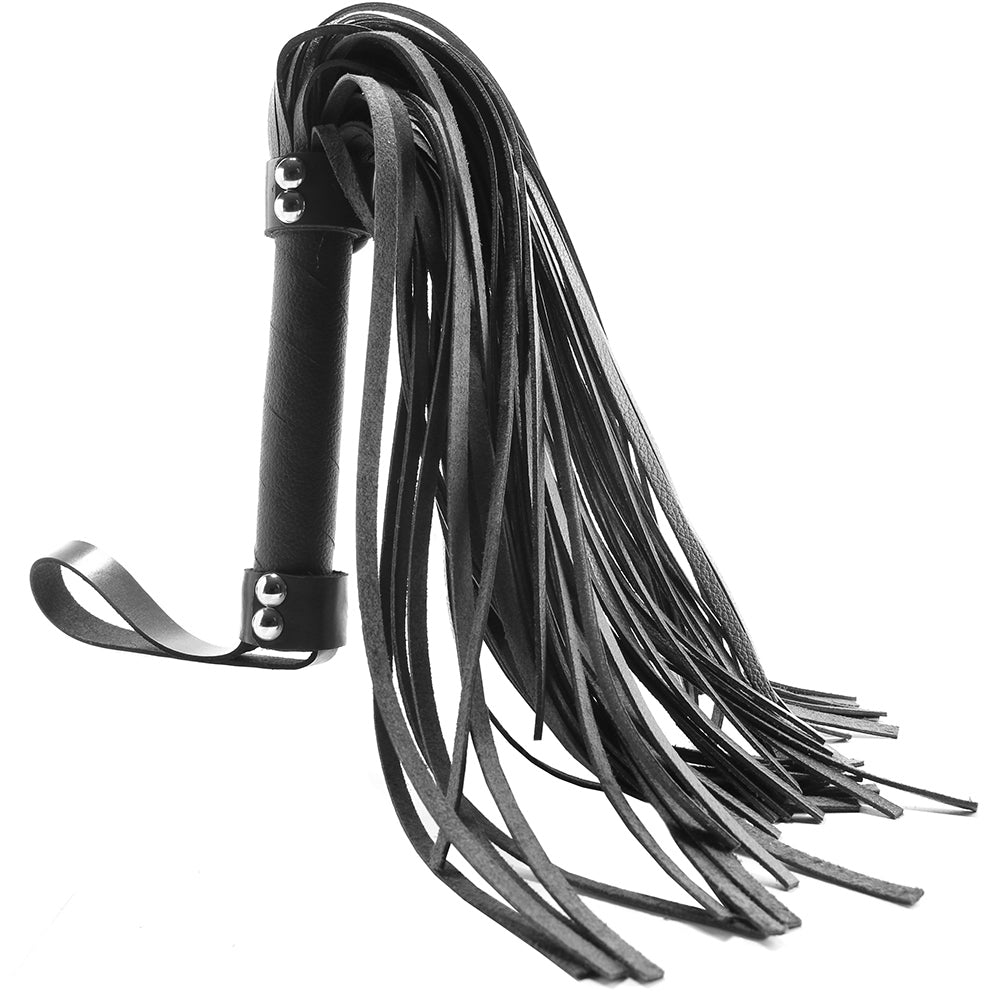 Leather Flogger in Black