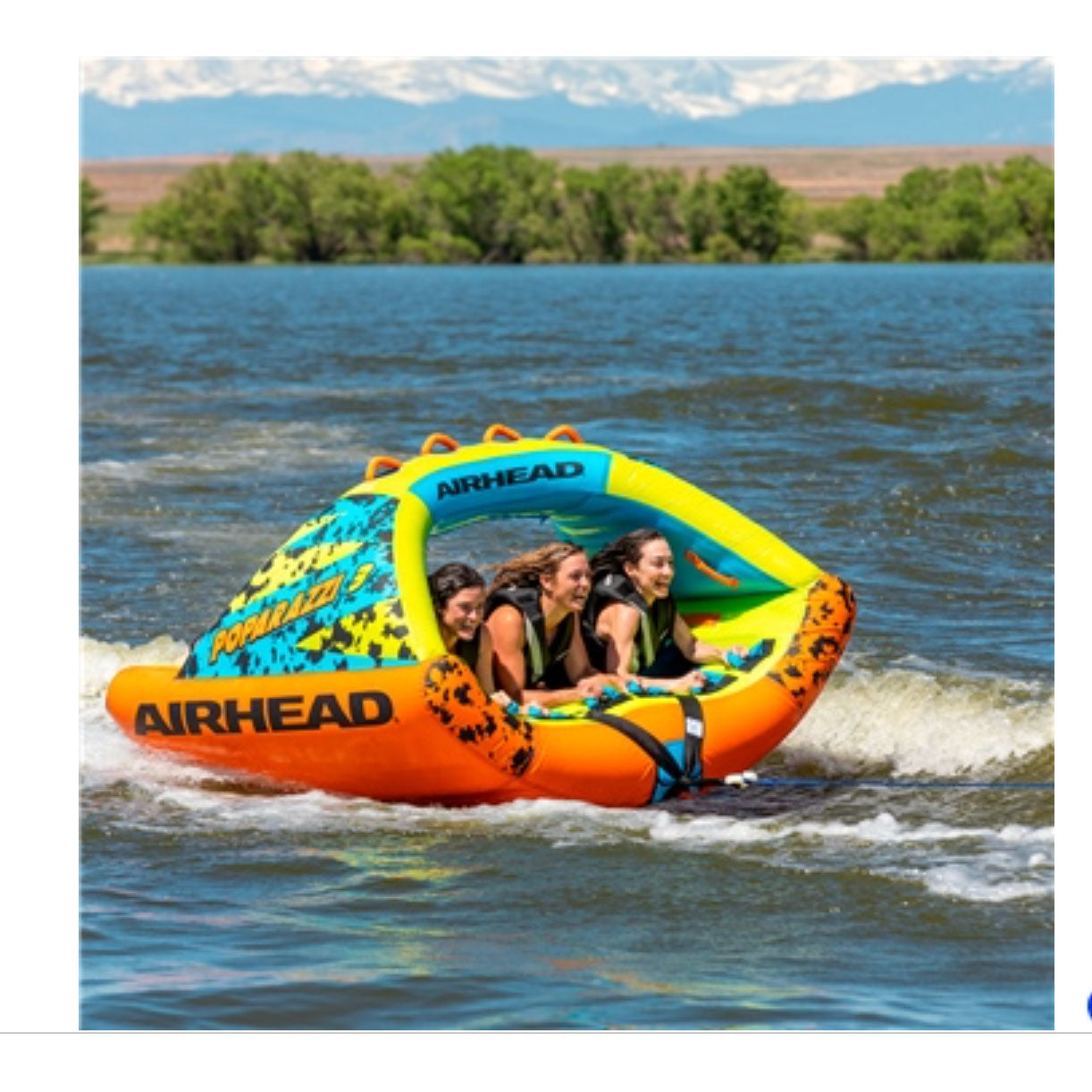 Airhead AHPZ-1750 Poparazzi 3 Person Inflatable Towable Water Lake Boating Tube