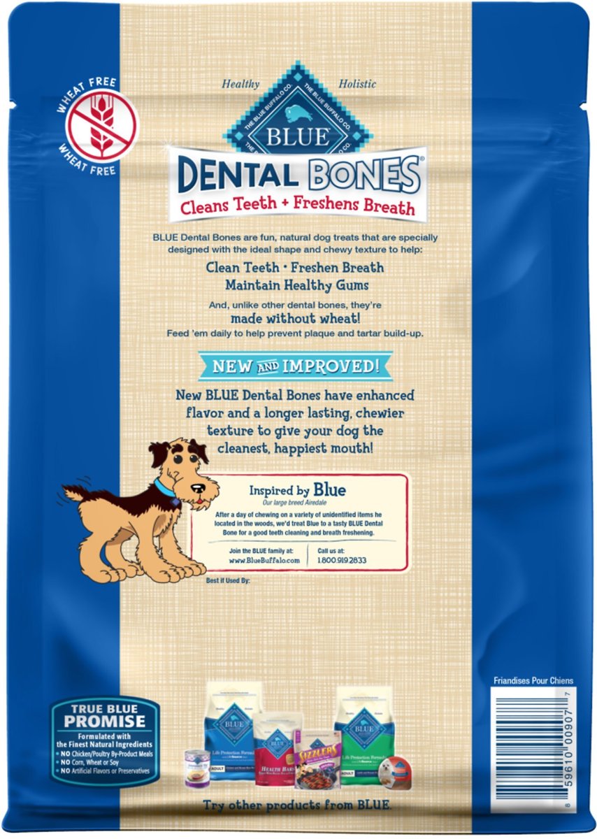 Blue Buffalo Dental Bones All Natural Rawhide-Free Regular Dental Dog Treats