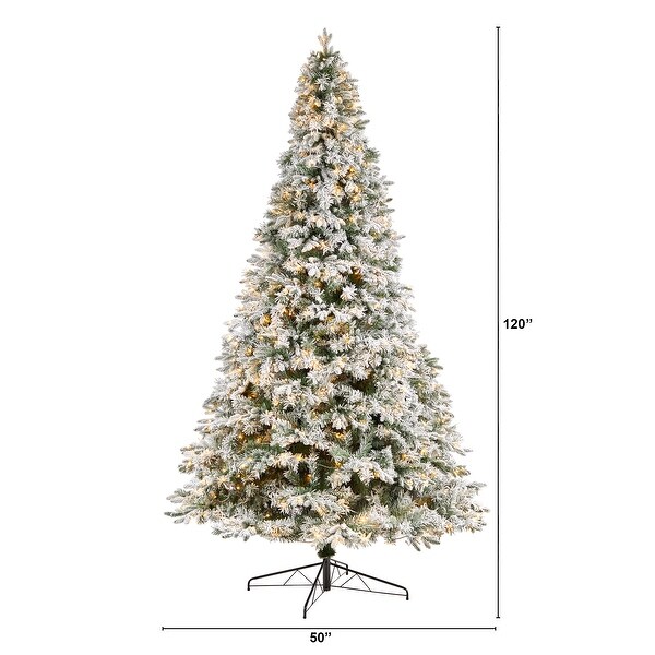 10' Flocked Vermont Mixed Pine Christmas Tree with 800 Lights