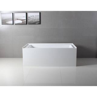 Aqua Eden Ella 60 in. Acrylic Right-Hand Drain Rectangular Alcove Bathtub in White HVTAP603622R