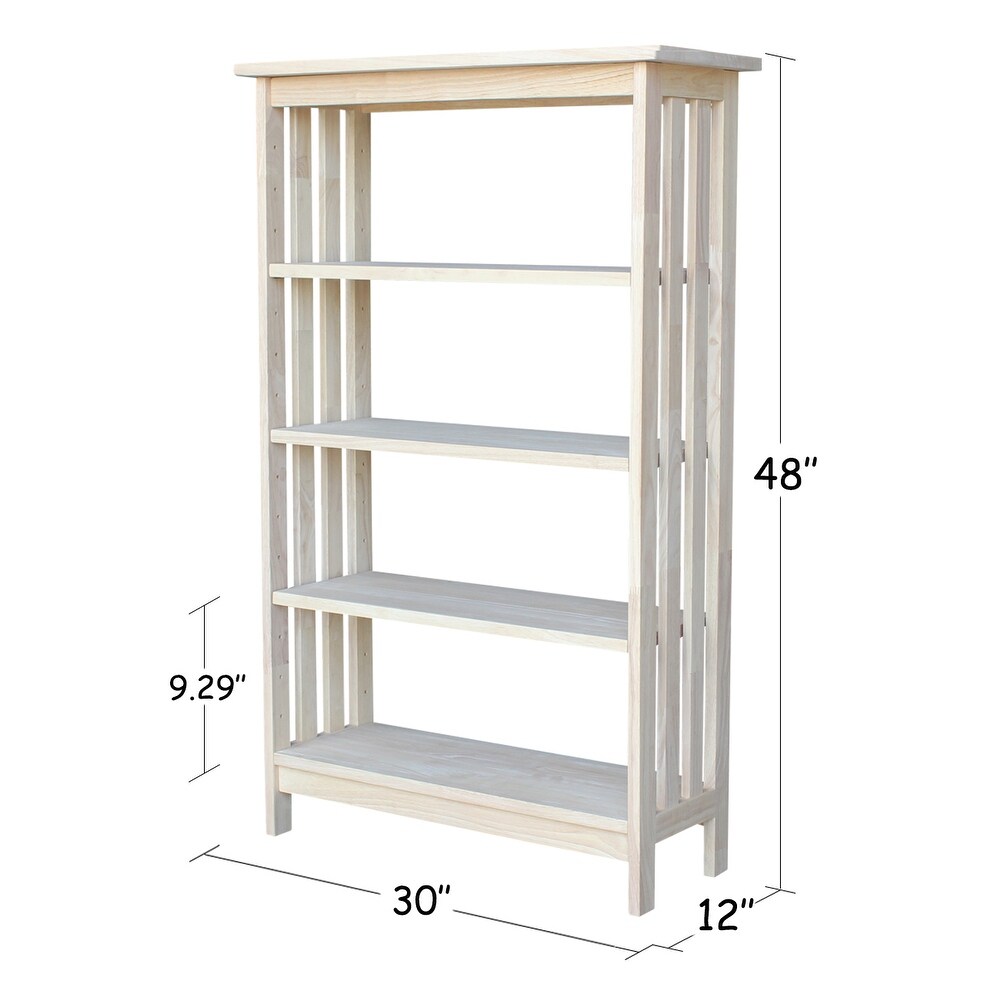 Unfinished Hardwood 3 shelf Mission Style Unit