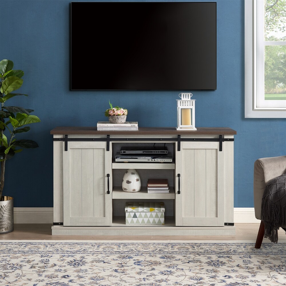 Light Gray Media TV Stand for TV Up to 55\