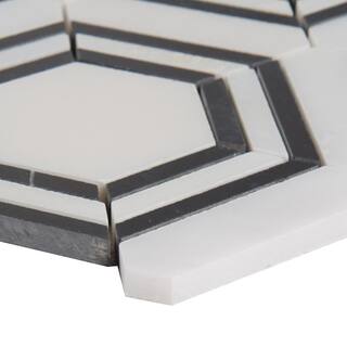 MSI Georama Nero 13 in. x 11 in. x 10 mm Polished Marble Mosaic Tile (9.9 sq. ft.  case) GEORAMA-NEROP