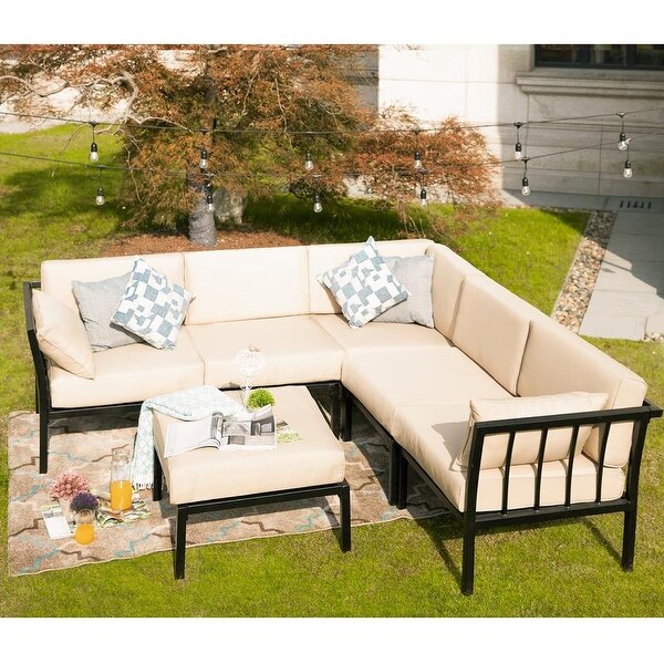 PATIO FESTIVAL 6Piece Outdoor Sofa Seating Group with Cushions