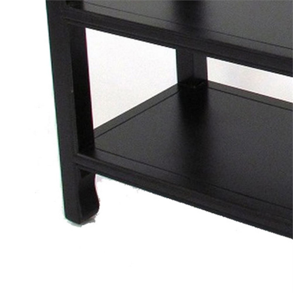 Wooden Console Table with 3 Drawers and 2 Shelves Black   Transitional   Console Tables   by Homesquare  Houzz