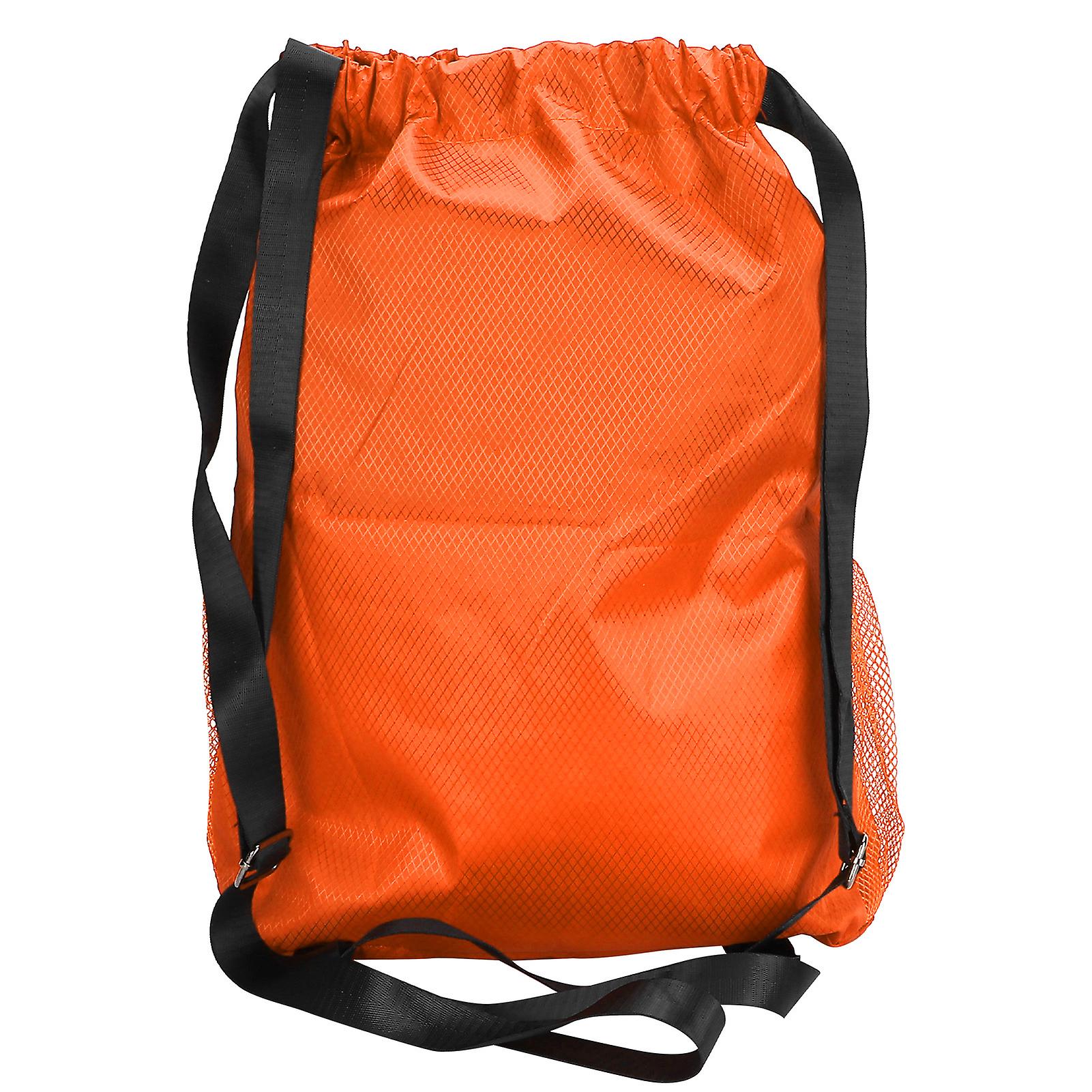 Drawstring Pocket Double Shoulder Backpack Thickened Waterproof Travel Storage Bagorange