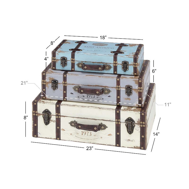 Stella and Eve Distressed Decorative Trunk Floor Decor 3-piece Set