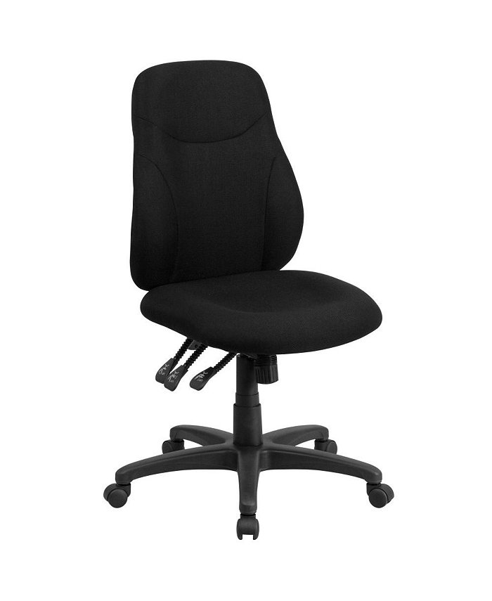 EMMA+OLIVER Mid-Back Fabric Multifunction Swivel Ergonomic Task Office Chair With 1.5 Back Adjustment